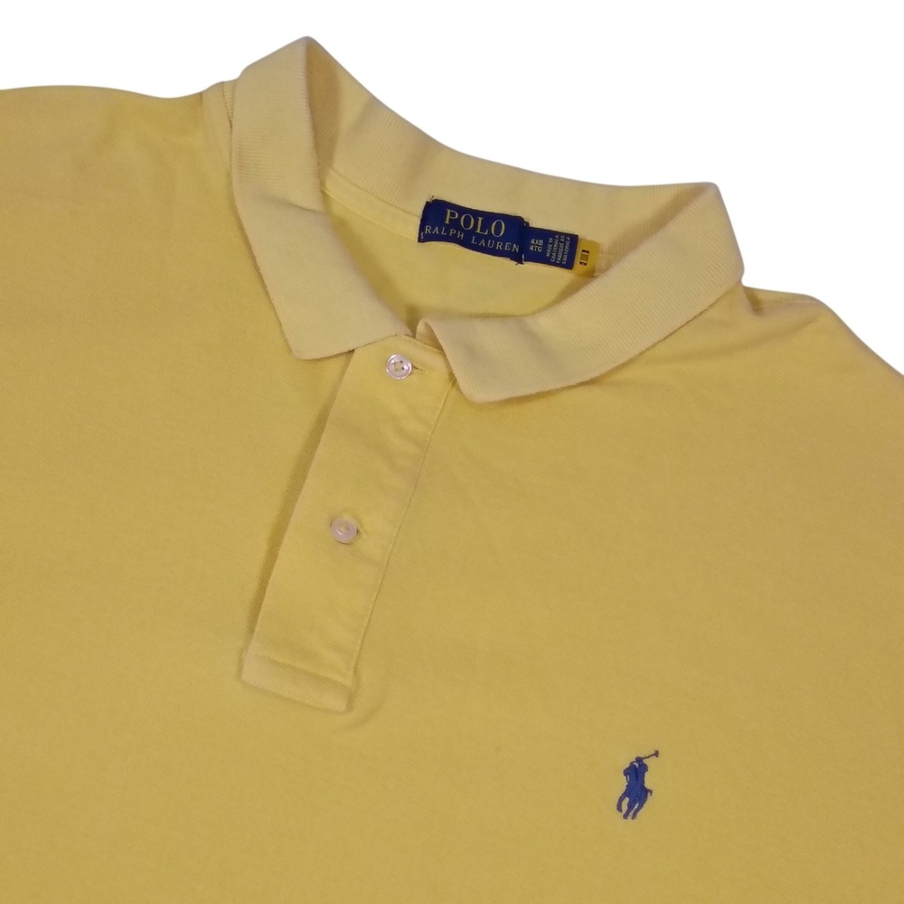 Polo Ralph Lauren Mens 4XB Yellow Short Sleeve Cotton Pique Pony Polo Shirt